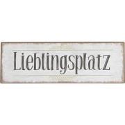 Clayre & Eef Tekstbord  30x10 cm Wit Zwart Metaal Rechthoek Wandbord