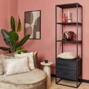 Starfurn Boekenkast Denver Black | 55 cm | twee lades