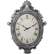 Clayre & Eef Wandklok  56x6x76 cm Zilverkleurig Kunststof Glas Ovaal M...