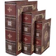 Clayre & Eef Opbergdoos Set van 3 Boeken 27/22/17 cm Bruin Hout