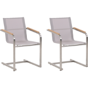 Beliani COSOLETO - Tuinstoel-Beige-RVS