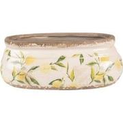 Clayre & Eef Bloempot  23x10x9 cm Geel Keramiek Ovaal Citroen Bloempot...