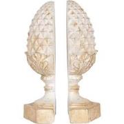 Clayre & Eef Boekensteunen Set van 2 16x14x29 cm Beige Kunststof
