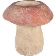 Clayre & Eef Bloempot Paddenstoel Ø 21x23 cm Bruin Rood Steen Bloempot...