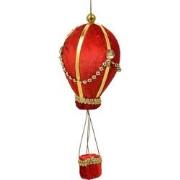 Clayre & Eef Decoratie Hanger Luchtballon Ø 8x20 cm Rood Kunststof