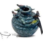 Villa Pottery  Donker Blauwe vogel vaas Grenada - D12xH14