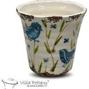 Villa Pottery   Blauwe Babette Bird Pot Vaas - 14