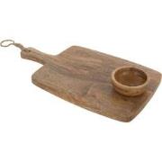 J-Line - Snijplank+kom Mango Hout Naturel - 38.5x20.5x5cm