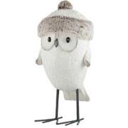 J-Line - Uil Muts Winter Magnesia Wit/grijs Large - 21x20x52cm