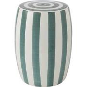 J-Line - Kruk Listra Strepen Porselein Groen/wit - 32x32x45cm