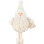 J-Line - Kerstman Cadeau Tas Textiel Wit Small - 23x15x38cm
