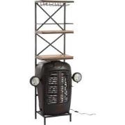 J-Line - Bar Tractor Voorkant Metaal/hout Zwart/naturel - 87x37x181cm