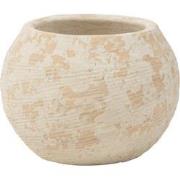 J-Line - Bloempot Rustiek Klei Wit Large - 23x23x17cm