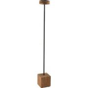 J-Line - Kandelaar Op Voet Vierkant Mango Hout/ijzer Naturel Extra Lar...