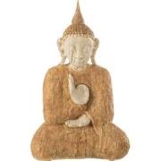 J-Line - Boeddha Zittend Poly Naturel/beige Large - 24x17.5x40cm