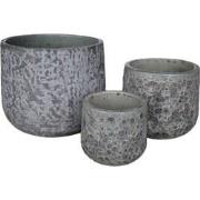 PTMD Bloempot Dairsai - 46x46x40 cm - Keramiek - Groen - Set van 3