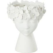 J-Line - Bloempot Kop Resine Wit Small - 21x21x23cm