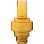 J-Line - Vaas Rino Glas Oker Large - 17.5x17.5x36cm