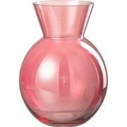J-Line - Vaas Bol Glas Rood Large - 20.5x20.5x28cm