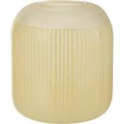 J-Line - Vaas Strepen Glas Licht Geel Medium - 20x20x24cm