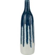 J-Line - Vaas Verf Keramiek Wit/blauw Medium - 12x12x43.5cm