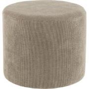 J-Line - Poef Ribfluweel Grijs - 43x43x35cm