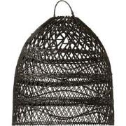 J-Line - Lampkap Golven Rotan Zwart - 40x40x45cm