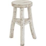 J-Line - Kruk Ibiza Rond Hout White Wash - 26x26x50cm