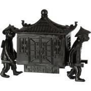 J-Line - Apen Met Oosterse Tempel Poly Zwart - 27x10.5x20.5cm