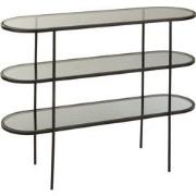 J-Line - Rek 3 Niveau Metaal/glas Zwart - 100x30x80cm