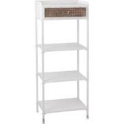 J-Line - Rek 1 Lade+3 Legplanken Metaal Wit - 54x38x140cm