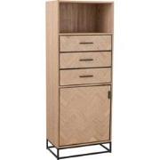 J-Line - Kast Hoog 3 Lades Zigzag Hout/metaal Naturel/zwart - 62x38x15...