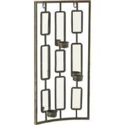 J-Line - Wanddeco Theelichthouder Metaal/spiegel Grijs Small - 25x52x4...