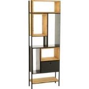 J-Line - Schap Tina Hout/ijzer Zwart/naturel Small - 65x30x185cm