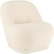 J-Line - Zetel Teddy Bouclé Wit - 78x88x72cm