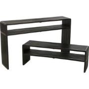 J-Line - Set Van 2 Console Met Schap Gerecycleerd Teak Zwart - 130x30x...