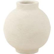 J-Line - Pot Glad Sphere Papier Mache Wit - 30x30x30cm