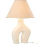 J-Line - Lamp + Kap Poten Papier Mache Wit - 35x45x70cm