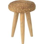 J-Line - Kruk Rond Teakhout/waterhyacint Natuur - 30x30x40cm