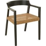 J-Line - Stoel Emma Teakhout Zwart/bruin - 55x55x71cm