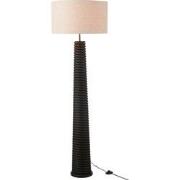 J-Line - Vloerlamp Schroefdraad Ailanthus Hout Zwart/grijs - 48x48x160...