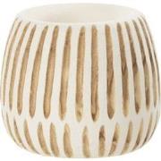 J-Line - Pot Ying Hout Wit Medium - 20x20x18cm