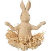 J-Line - Konijn Zittend Yoga Steen/resine Natural - 18x18x21cm