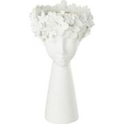 J-Line - Bloempot Kop Resine Wit Large - 23x23x40cm
