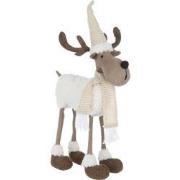 J-Line - Rendier 4 Poten Textiel Beige/bruin - 34x11x62cm