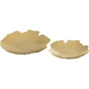 J-Line - Set Van Twee Schalen Aluminium Goud - 33x33x6cm