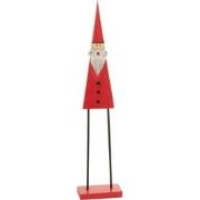 J-Line - Kerstman Op Voet Hout Rood Small - 21x9x92cm