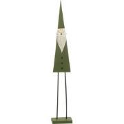 J-Line - Kerstman Op Voet Hout Groen Medium - 20x10x121cm