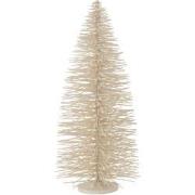 J-Line - Kerstboom Decoratief Glitter Hout Wit Large - 27x27x70cm