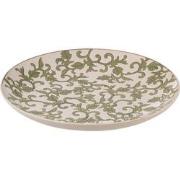 J-Line - Bord Decoratief Yezi Porselein Groen/wit - 37x37x4cm